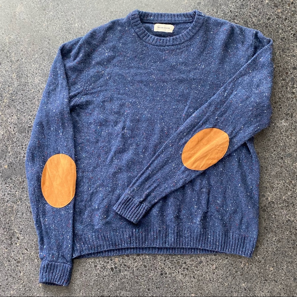 Taylor Stitch Hardtack Sweater - Navy Donegal - size 44